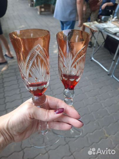 Бокалы хрусталь рубиновый