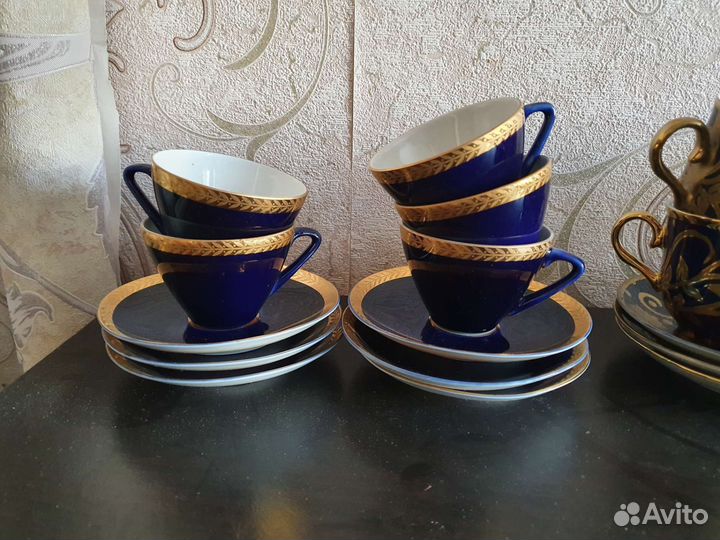 Фарфор кобальт позолота лфз