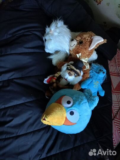 Мягкие игрушки. Лев, тигр, щенок, ангри бёрдс, пёс