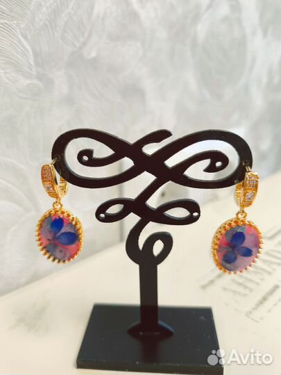 Позолоченные серьги 925 пробы