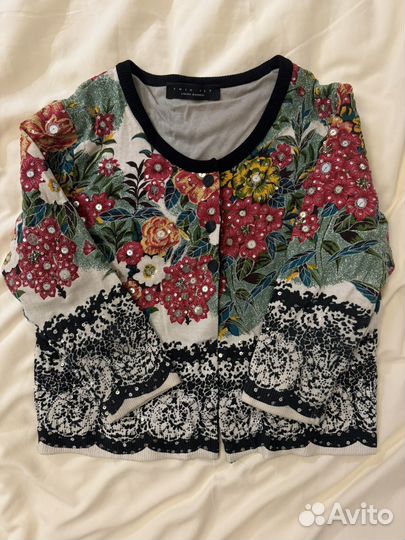 Twinset кардиган, кофта на пуговицах, расшитая, XS