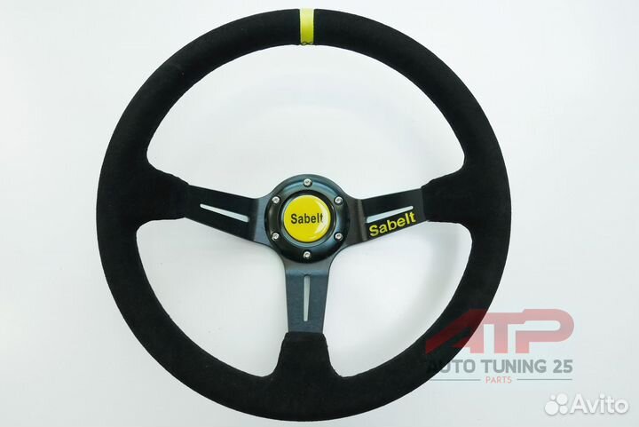 Руль sabelt style - с выносом - 350мм (замша/черна