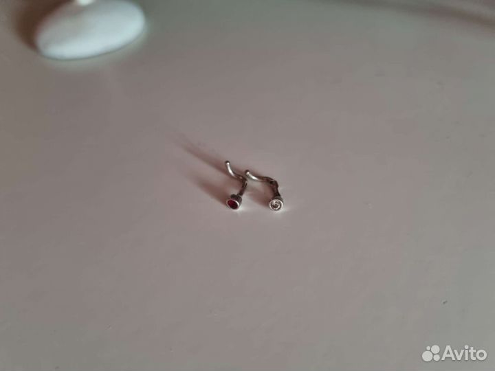 Серьга в нос серебро