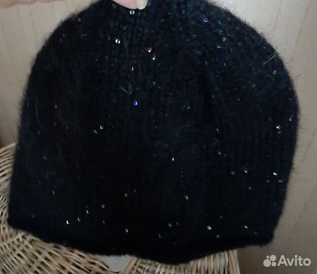 Шапочка бини с пайетками