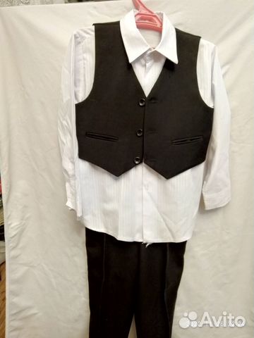Рубашка, жилетка, брюки (тройка) на 4 -7 лет