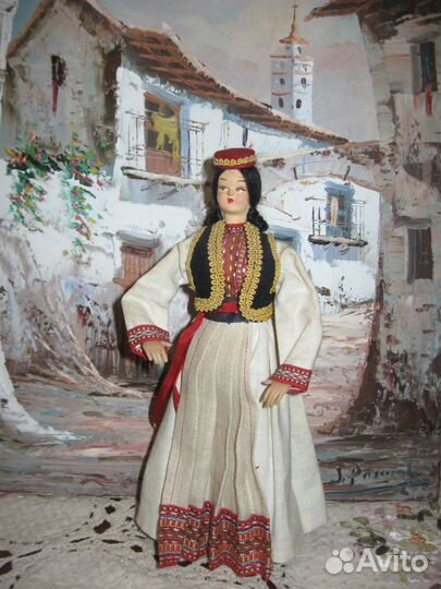 Винтажные куклы в костюмах Сербии ручная работа