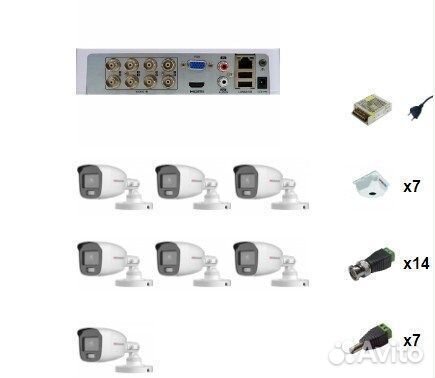 Комплект видеонаблюдения HiWatch 6 камер ColorVu 2