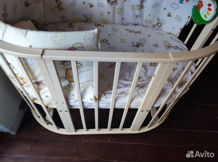 Кроватка-трансформер 7в1 бежевая