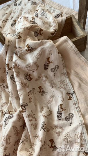 Муслиновый плед для новорожденных