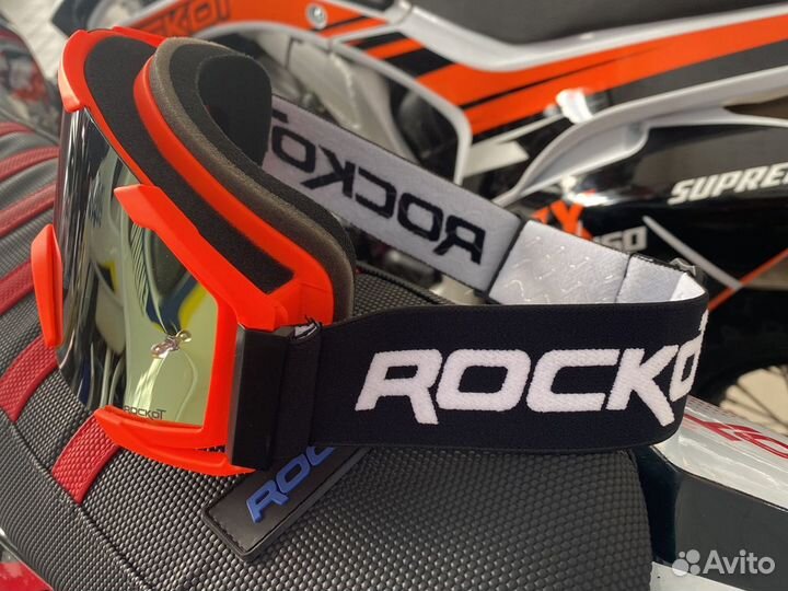 Очки кроссовые rockot RM-378 красный/золотистый