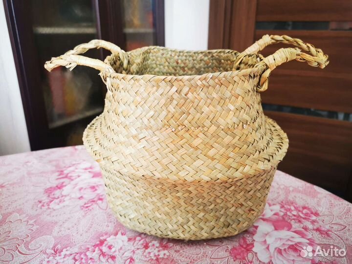Кашпо для цветов, корзина плетеная