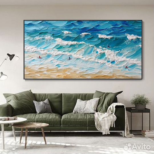 Картина маслом на холсте море Музейное качество