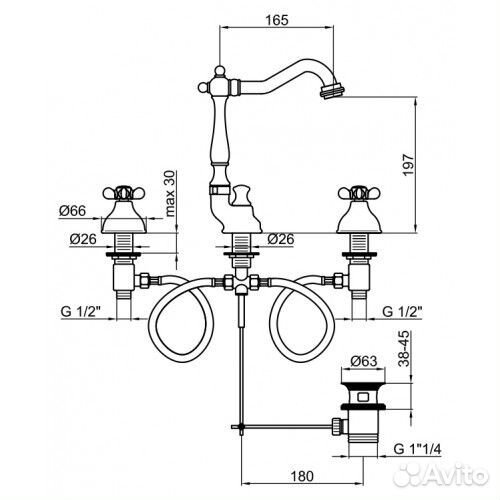 Смеситель для раковины Webert Ottocento OT 750202.010