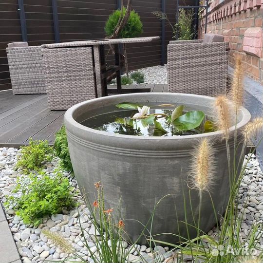 Бетонный вазон для цветов (чаша)