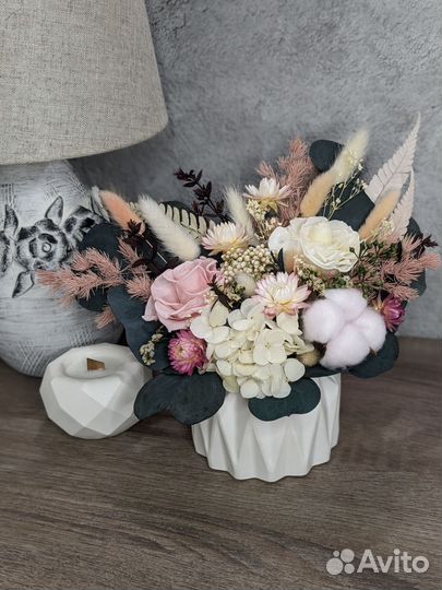 Интерьерные букеты-композиции из сухоцветов