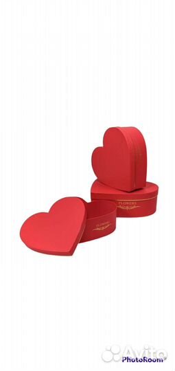 Коробка подарочная сердце. Набор 3шт 