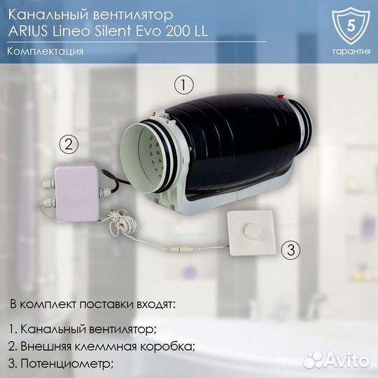 Канальный вентилятор arius Lineo Silent Evo 200 LL