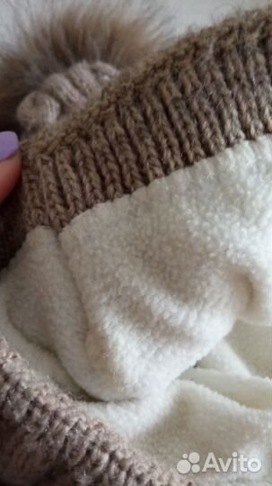 Шапка зимняя теплая женская