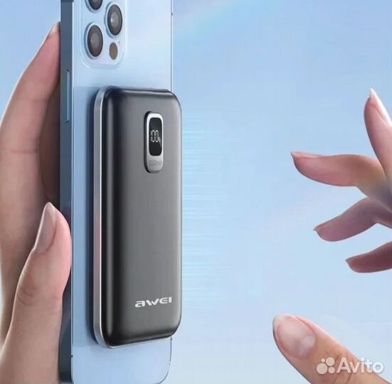 Аккумулятор магнитный беспроводной Awei 10000 mAh