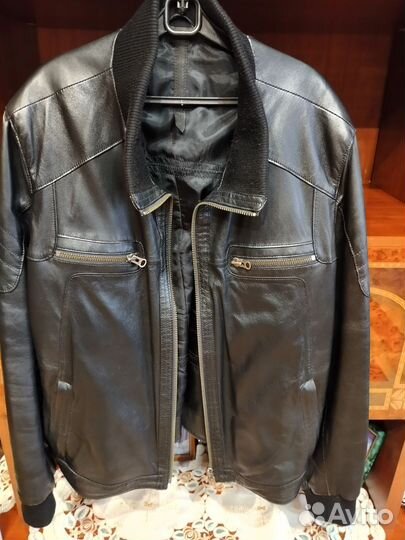 Кожаная куртка мужская 52 54 демисезонная