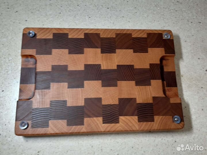 Торцевая разделочная доска дуб и термоясень