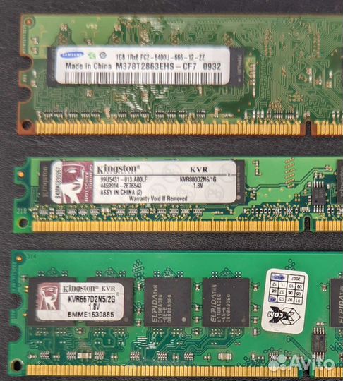 Оперативная память PC2-6400U DDR2 5x1Gb, 1х2Gb