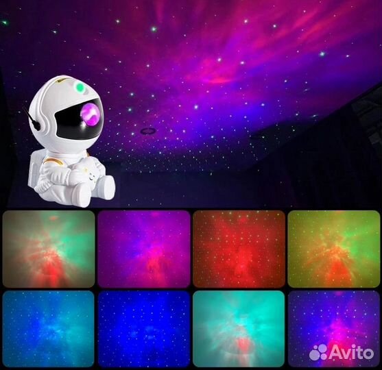 Звездный проектор Новый ночник белый черный