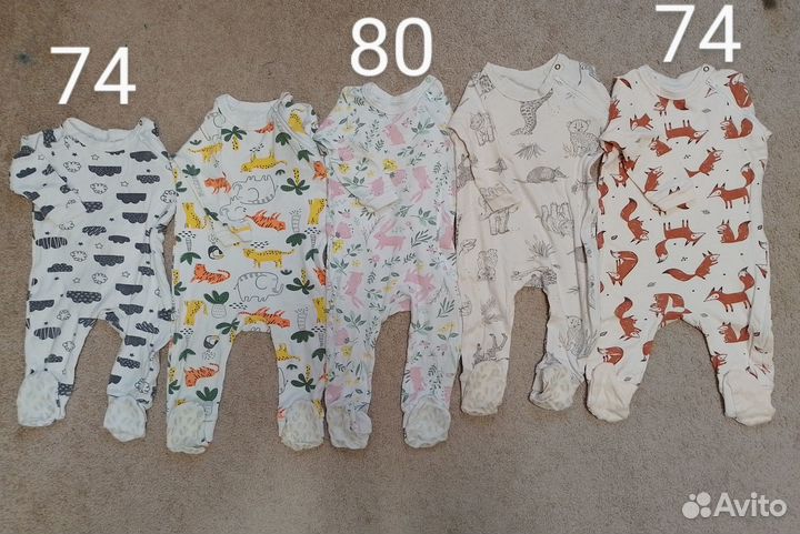 Слипы и боди рикотрикотаж 74 80