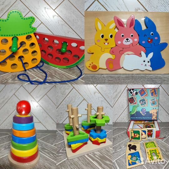 Развивающие игрушки деревянные и музыкальные новые