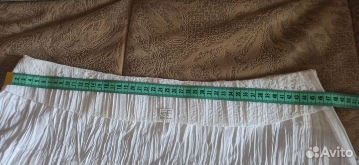 Юбка летняя, белая. Батист, отделана кружевом