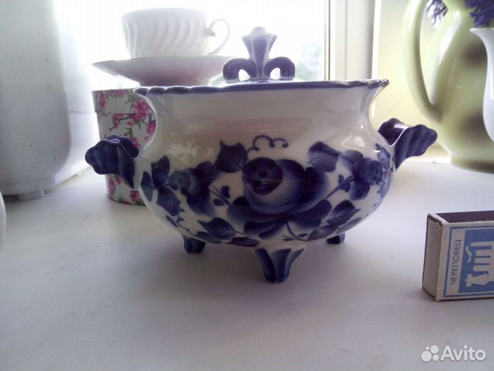 Конфетница Гжель винтаж СССР