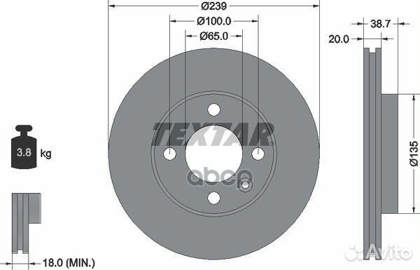 Диск торм.пер. audi 80 72-86/VW golf 92012103