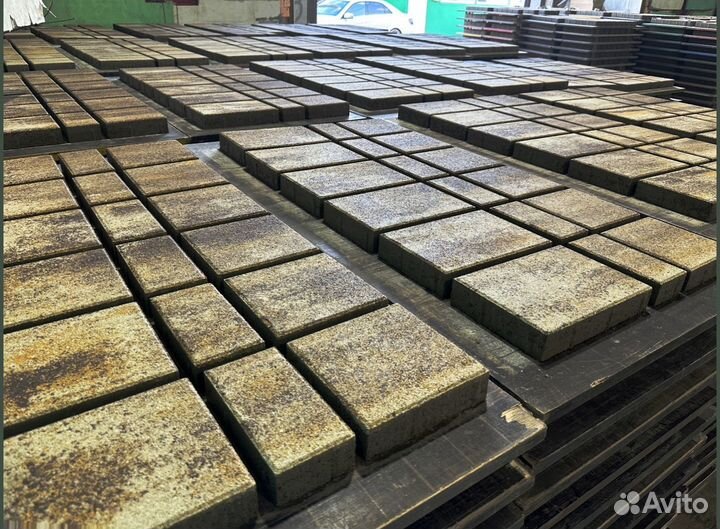 Тротуарная плитка брусчатка 100.200.40 серая