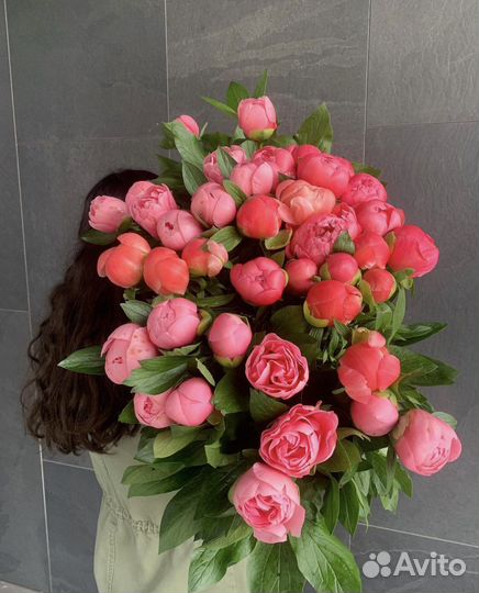 Пионы Цветы Букеты Корзины Доставка 24/7