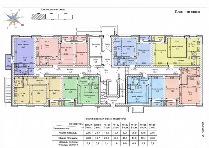 2-к. квартира, 35,4 м², 1/10 эт.