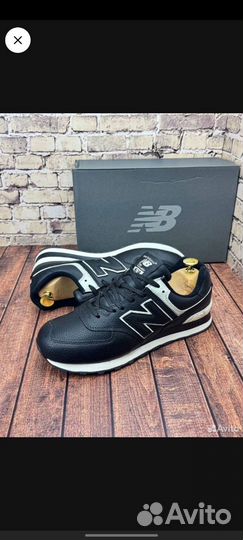 Кроссовки new balance 574 кожаные