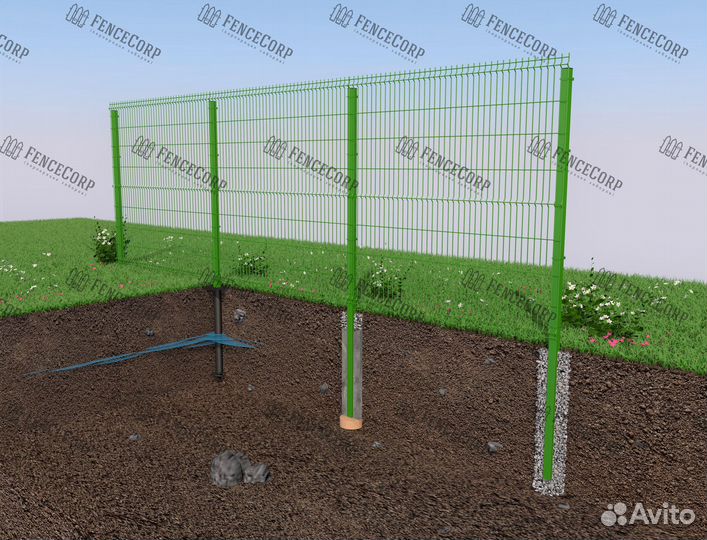 Забор Гиттер 3Д 3 мм. 1.7 метра