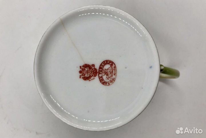 Чайная пара 19 век, Гарднер. Состояние на фото