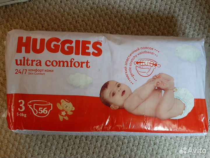 Подгузники Huggies 3 размер, 56 шт