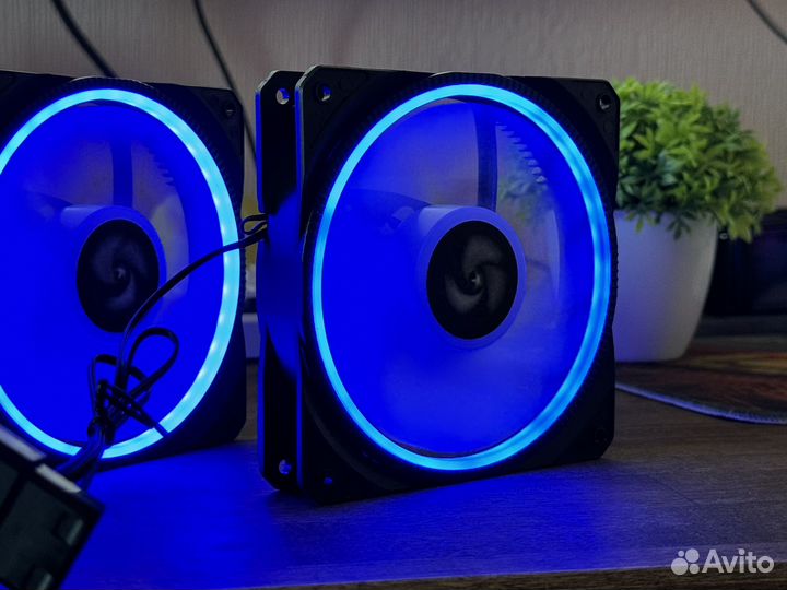 Кулер для корпуса пк 120 мм blue