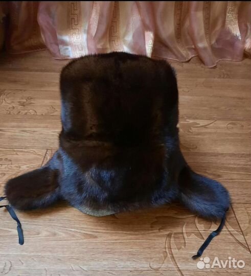 Норковая шапка мужская бу