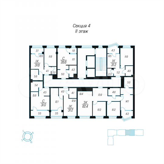 1-к. квартира, 31 м², 11/24 эт.