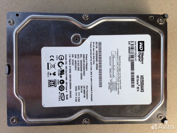 WD black 250 Gb нулевый