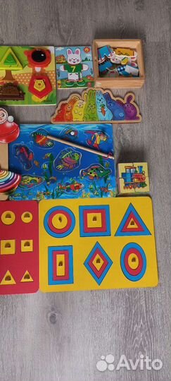 Деревянные пазлы вкладыши пакетом + сортеры