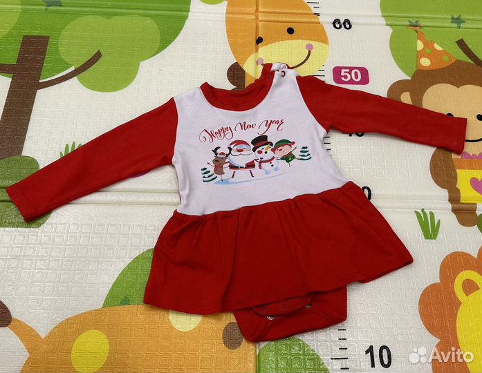 Новогодний боди 9 мес