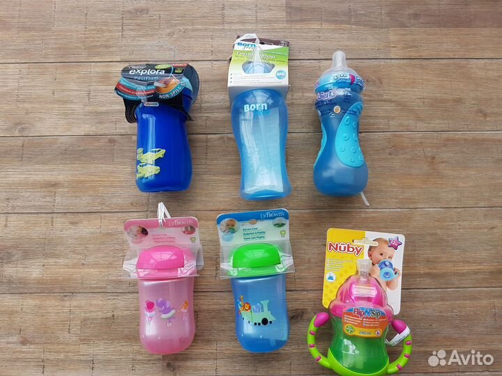 Поильники детские с трубочками Dr.Browns Nuby и др