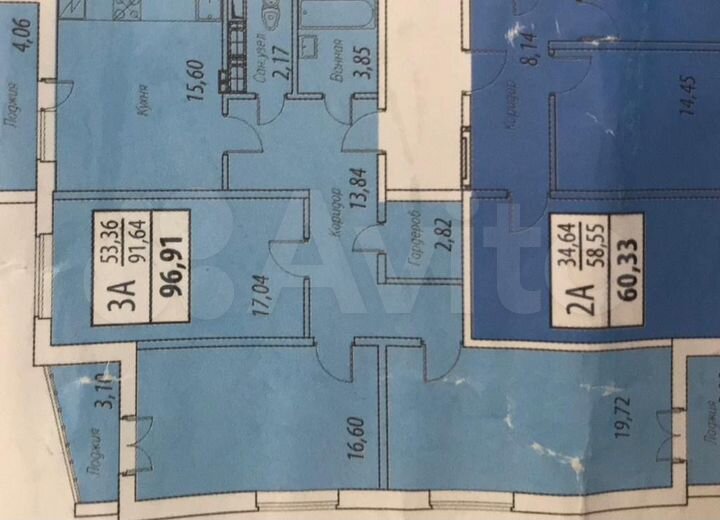 3-к. квартира, 97 м², 19/25 эт.