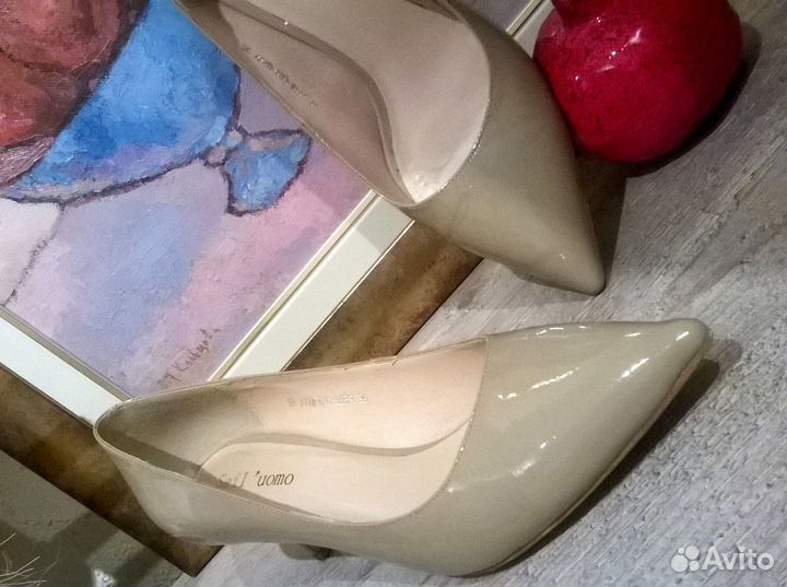 Туфли лодочки Uomo Италия кожа 36 р. каблук 5.5