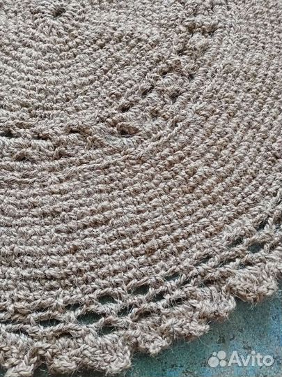 Коврик из джута и трикотажа