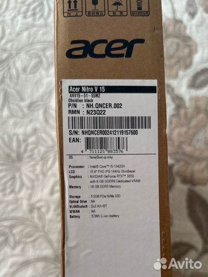 Новый игровой ноутбук Acer Nitro V15